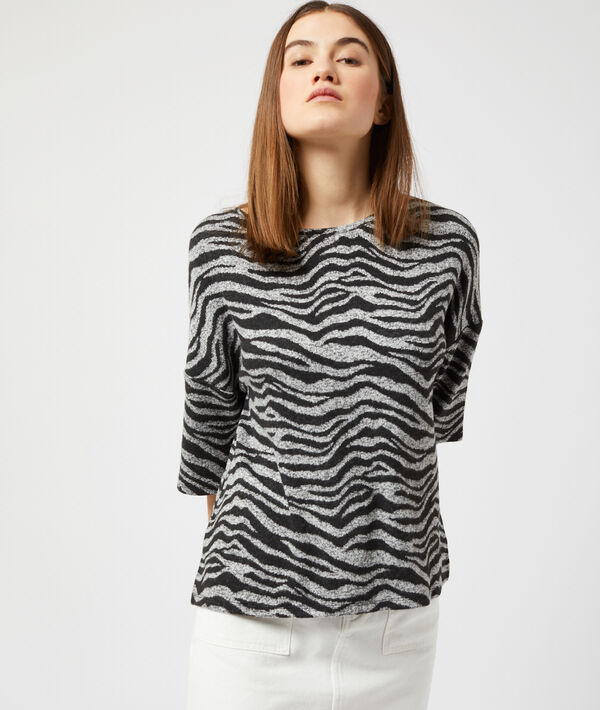 T-shirt maille douce à imprimé zèbre T-shirt maille douce à imprimé zèbre