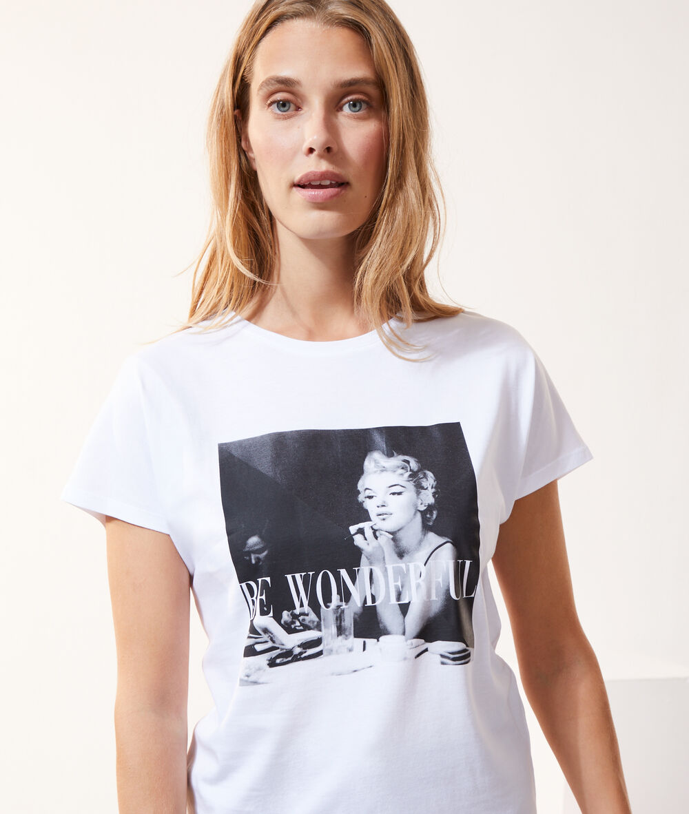 T-shirt "be wonderful" blanc.