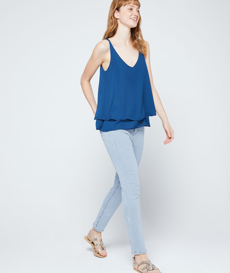 Top fluide à bretelles cobalt.