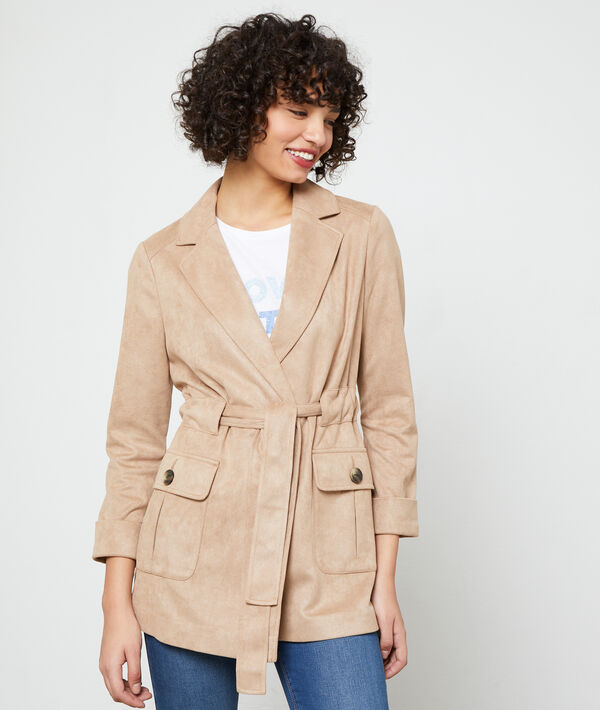 Trench court effet daim Trench court effet daim