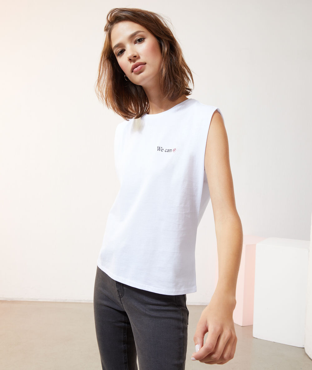 T-shirt "we can" blanc.