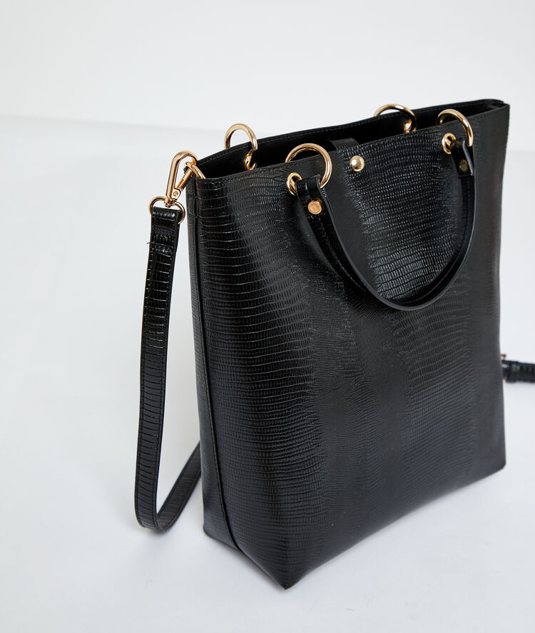 Sac cabas effet serpent noir.
