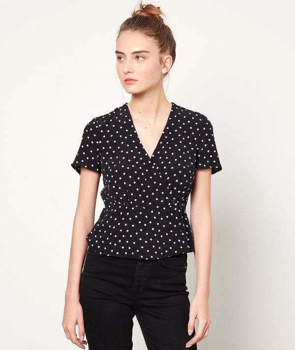 Blouse cache-coeur à pois Blouse cache-coeur à pois