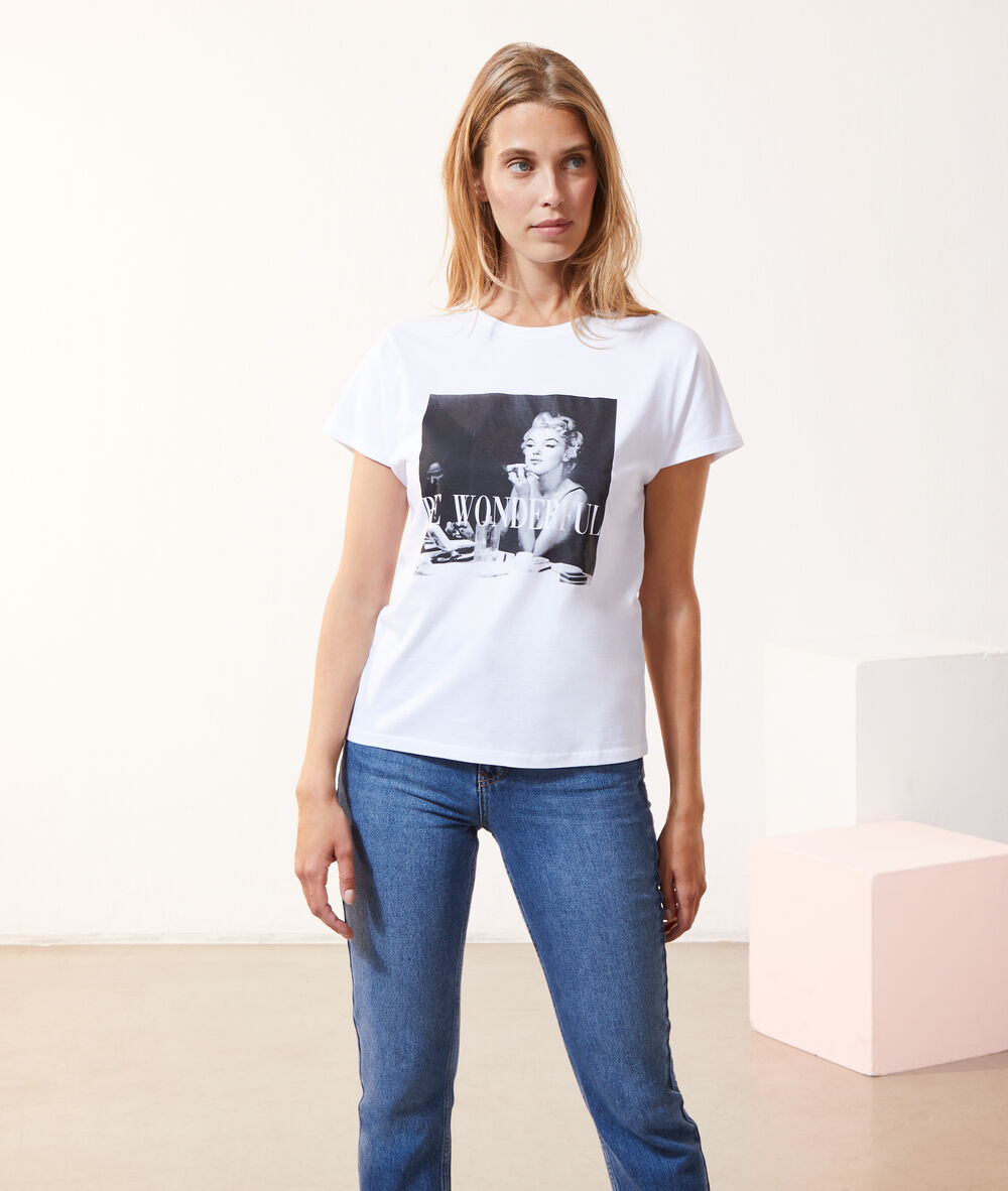 T-shirt "be wonderful" blanc.