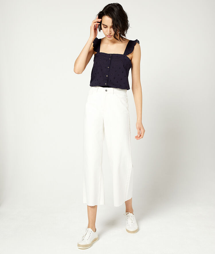 Jean flare blanc.