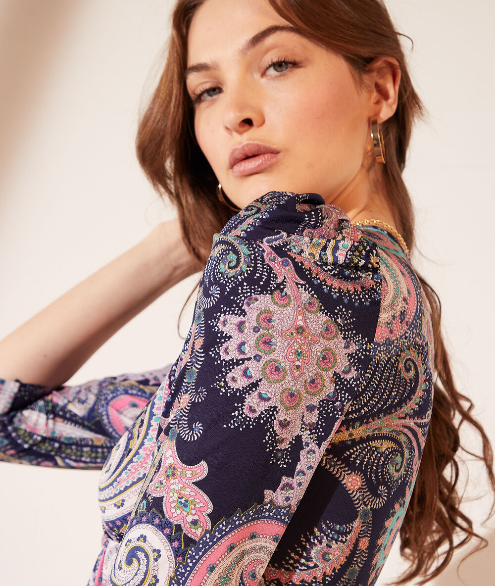 Robe imprimée stone fonce.