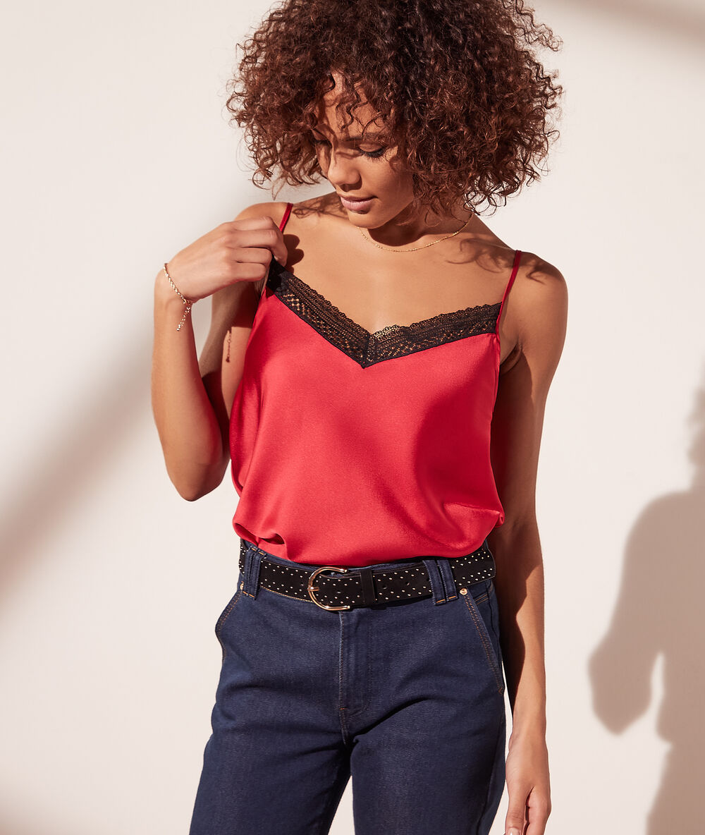 Caraco 2 en 1 - brassière intégrée fushia.