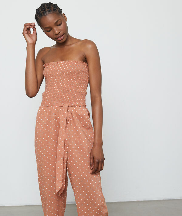 Combinaison bustier à pois 100% coton orge.