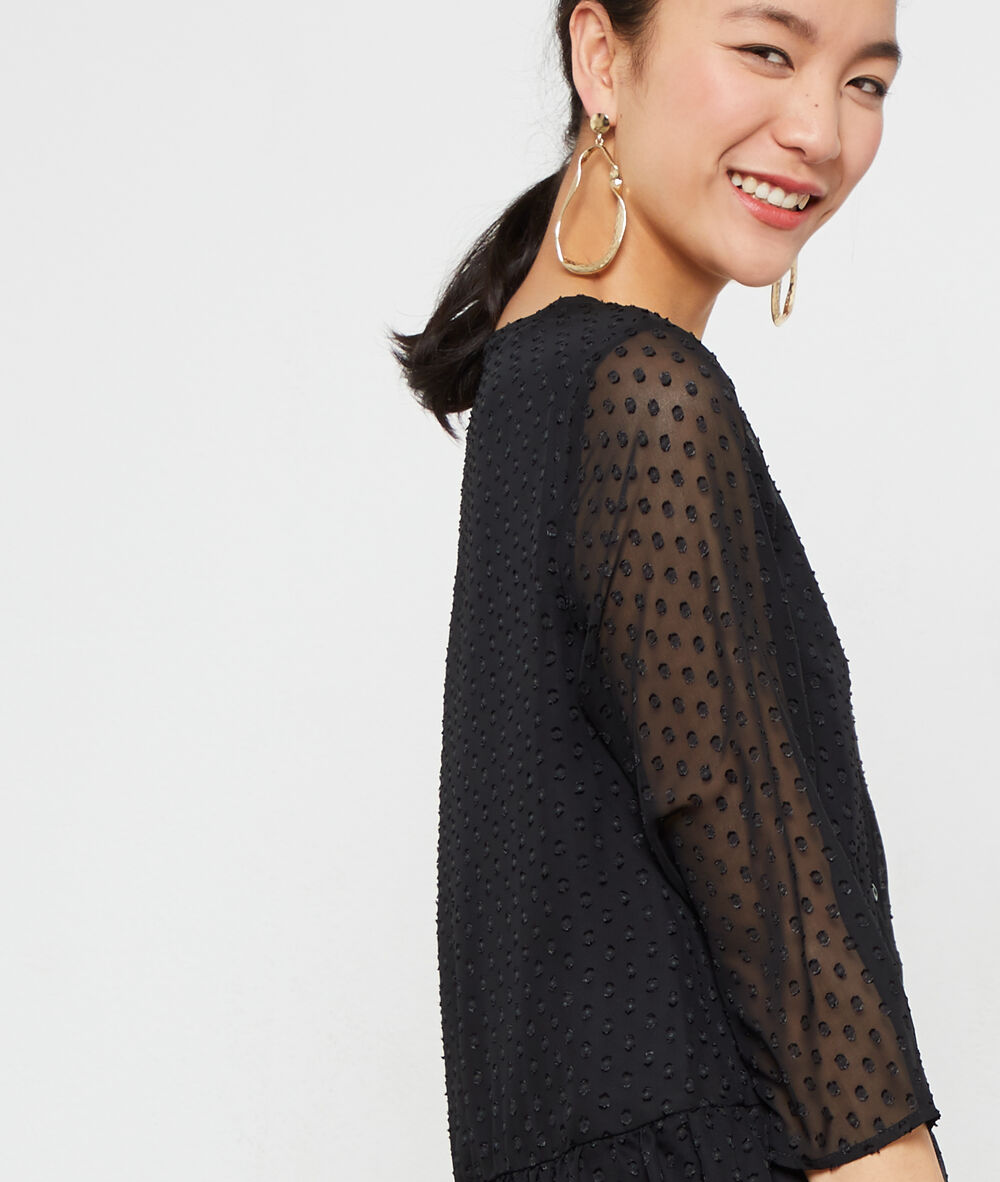 Robe en plumetis noir.