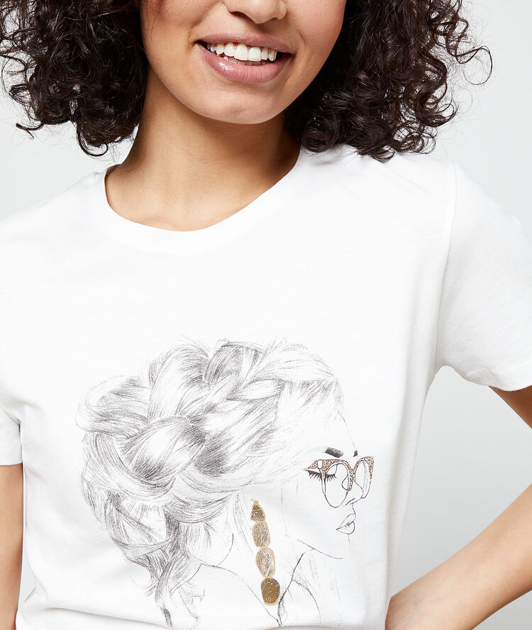 T-shirt sérigraphie blanc.