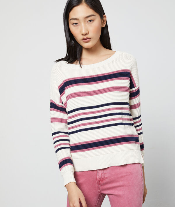 Pull côtelé à rayures 100% coton Pull côtelé à rayures 100% coton