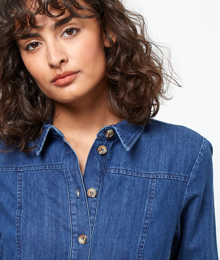 Robe chemise en jean stone.