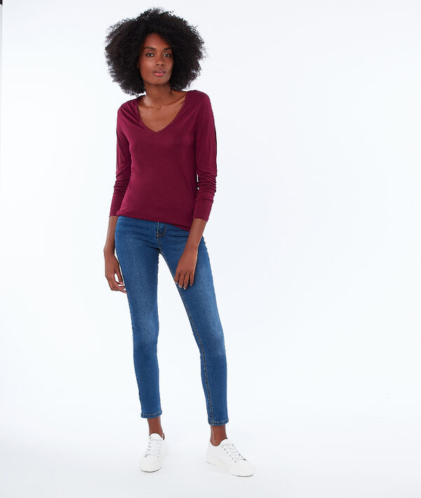 T-shirt manche longue col v T-shirt manche longue col v