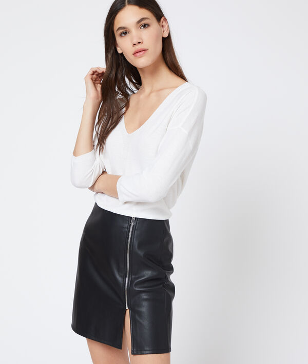 Jupe zippée en simili cuir Jupe zippée en simili cuir