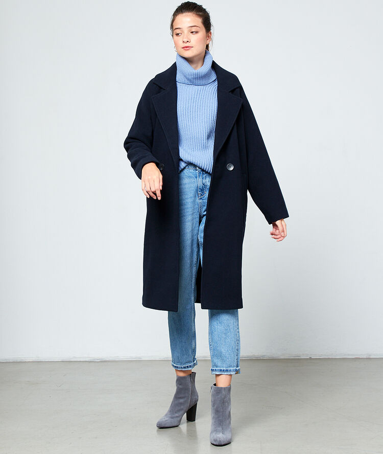 Manteau masculin long marine.