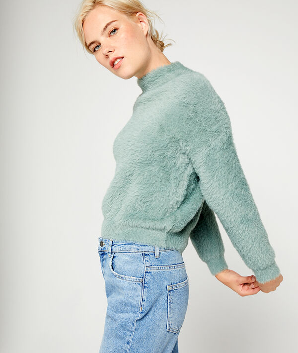 Pull col montant en maille fluffy Pull col montant en maille fluffy