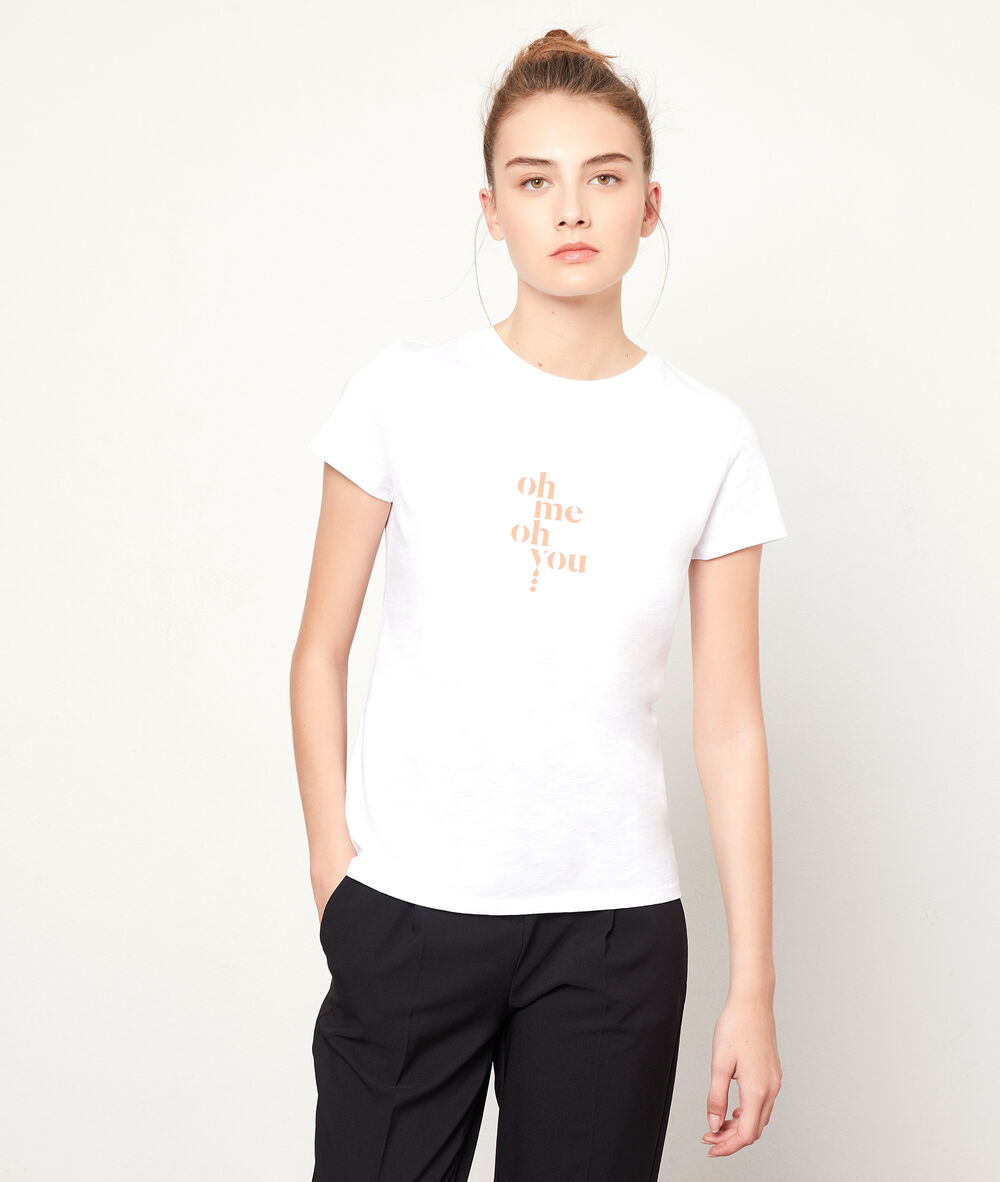 T-shirt "oh me oh you" blanc.
