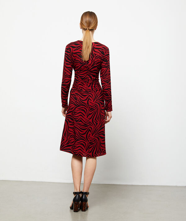 Robe nouée à imprimé zèbre sienne.
