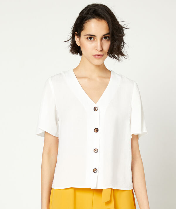 Blouse unie à boutons Blouse unie à boutons