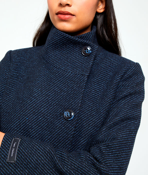 Manteau en laine mélangée marine.