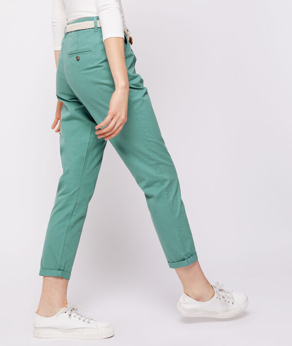 Pantalon court ceinturé en coton bio Pantalon court ceinturé en coton bio