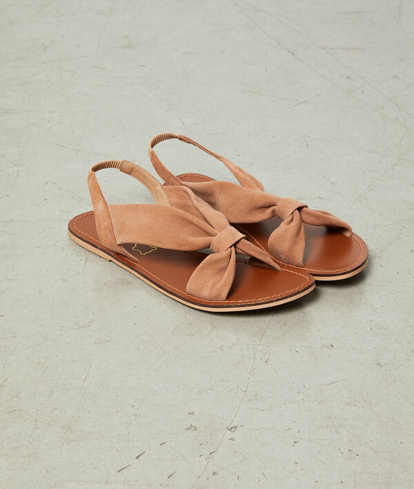 Sandales plates effet daim Sandales plates effet daim