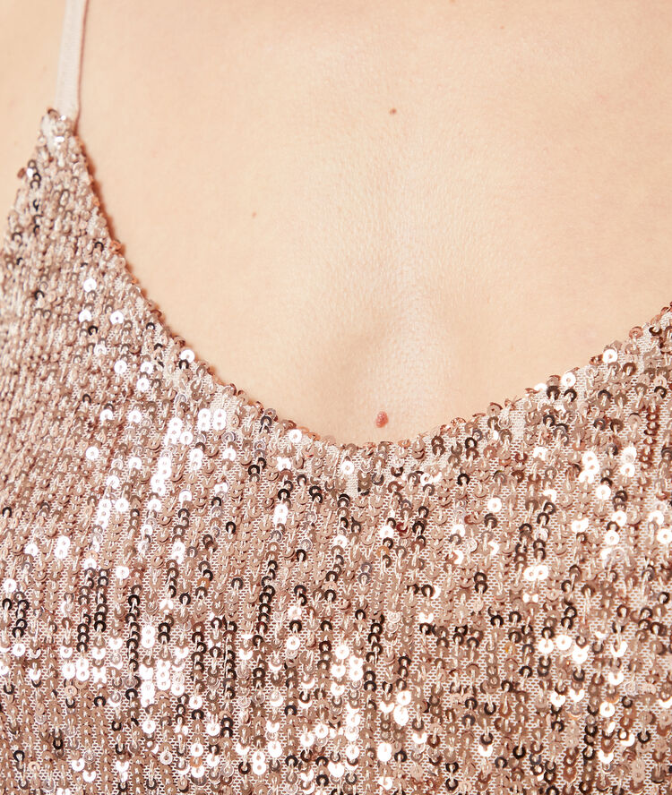 Caraco à sequins cuivre.