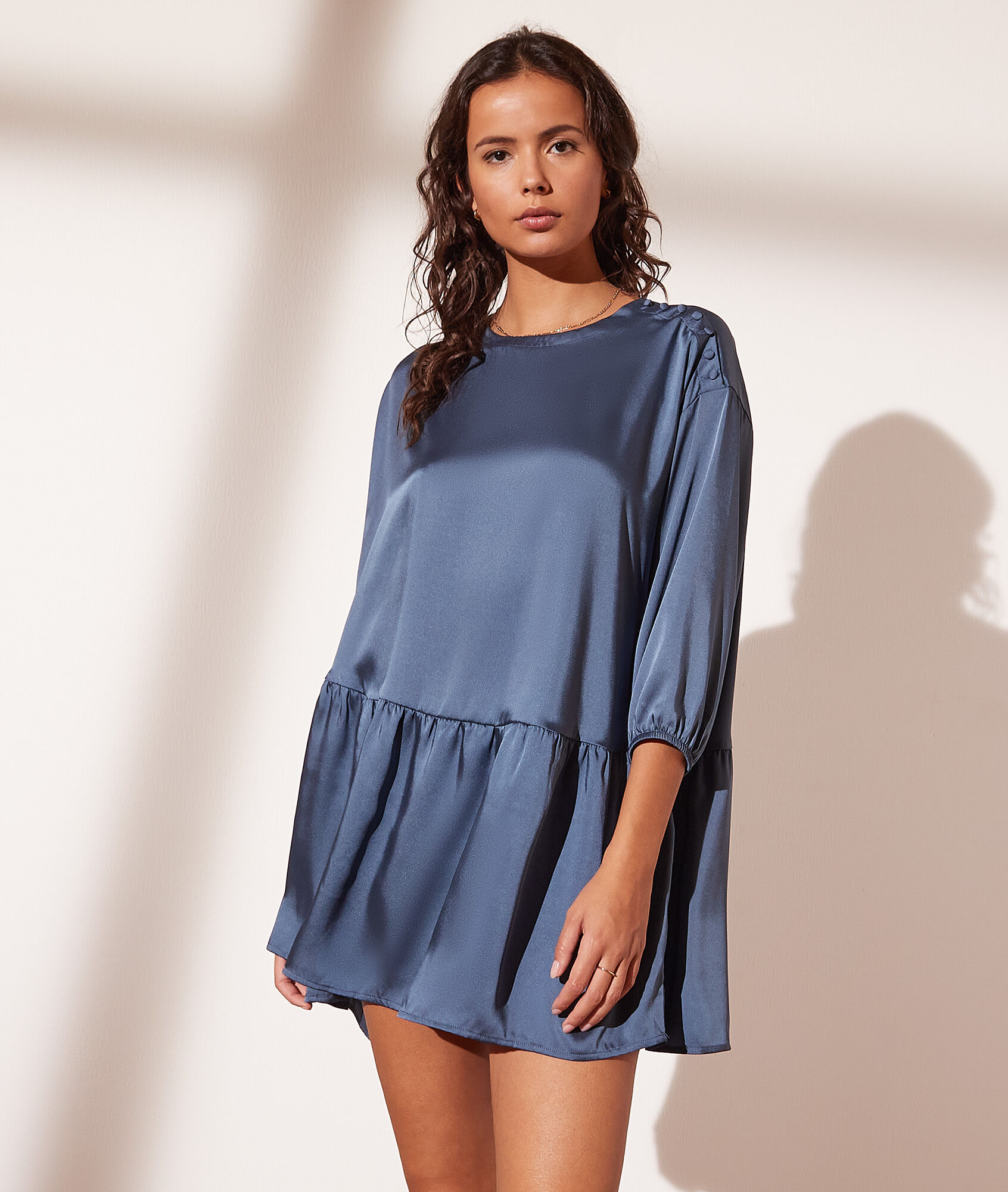 Robe courte satiné - Iris - 34 - Bleu - Femme - Etam