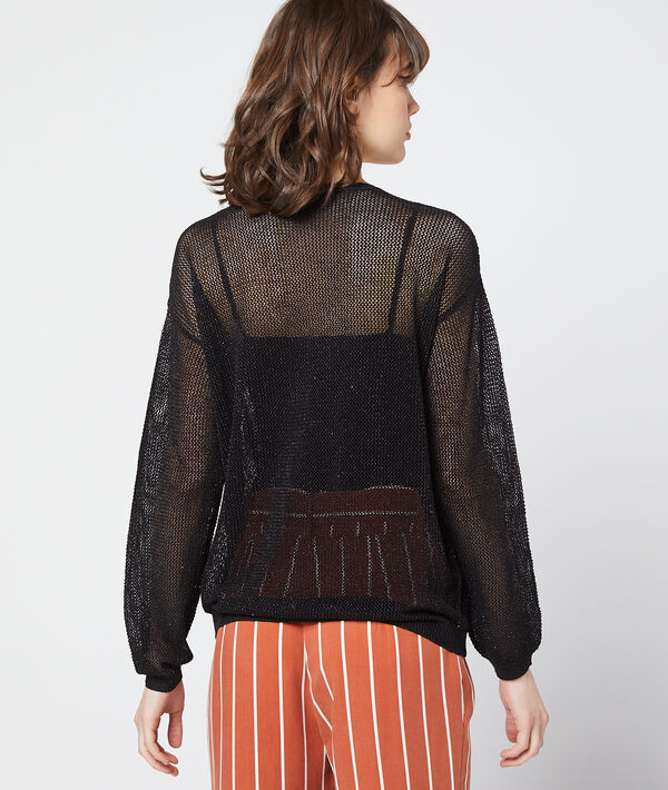 Pull transparent en maille métallisée Pull transparent en maille métallisée
