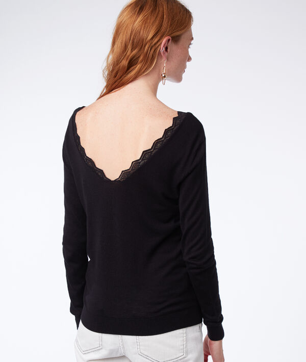 Pull dos décolleté guipure Pull dos décolleté guipure