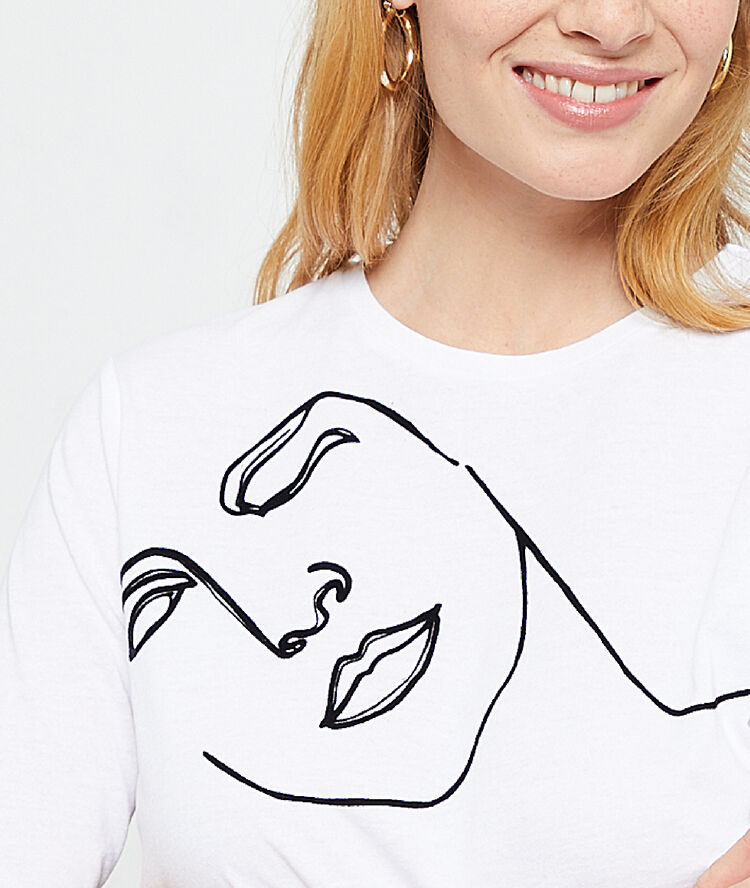 T-shirt sérigraphie blanc.