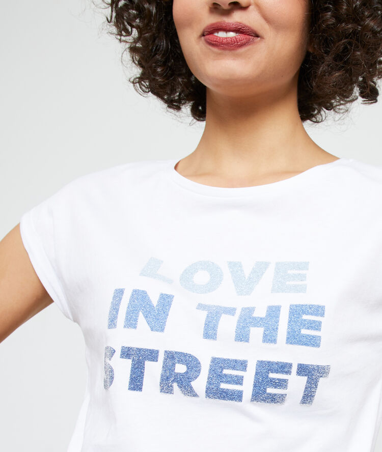 T-shirt "love in the street" blanc.