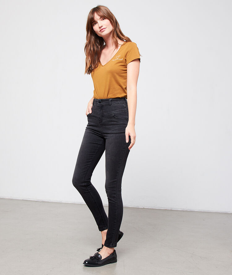 T-shirt coton bio "i ♡ my planet" ocre.