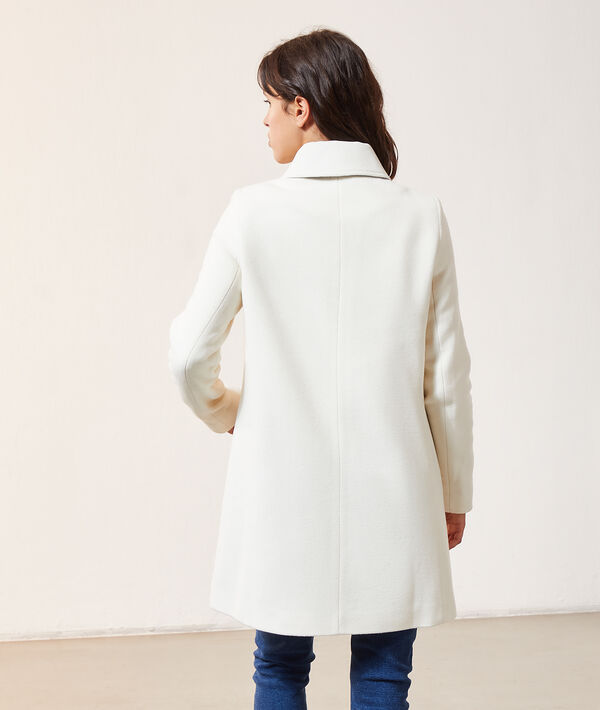 Manteau droit en laine mélangée avec col Manteau droit en laine mélangée avec col
