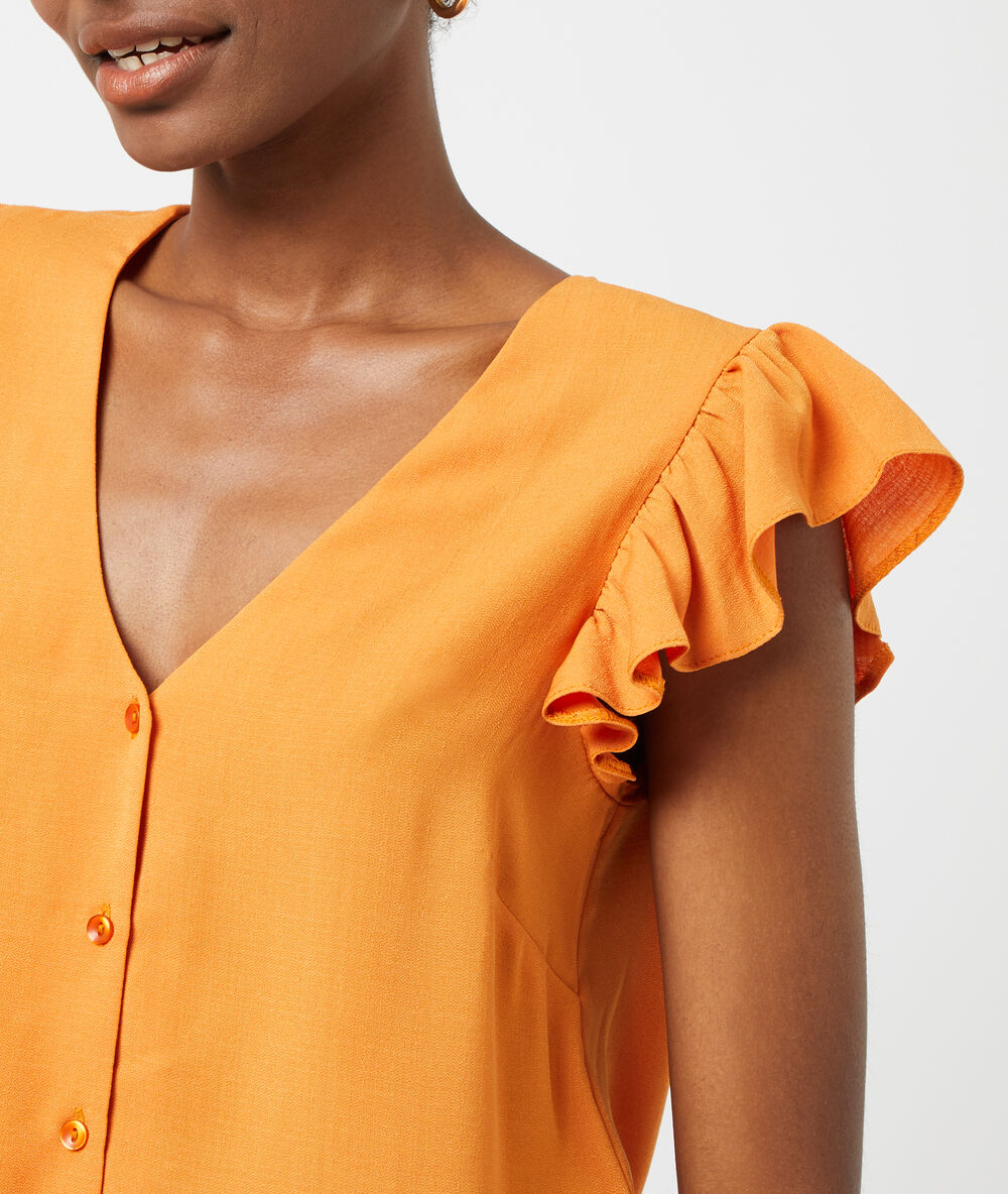 Blouse à volants safran.