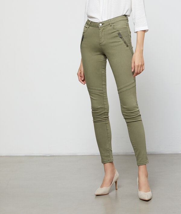 Pantalon slim à poches zippées Pantalon slim à poches zippées