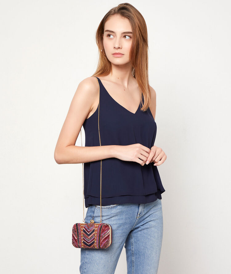 Sac pochette minaudière geranium.