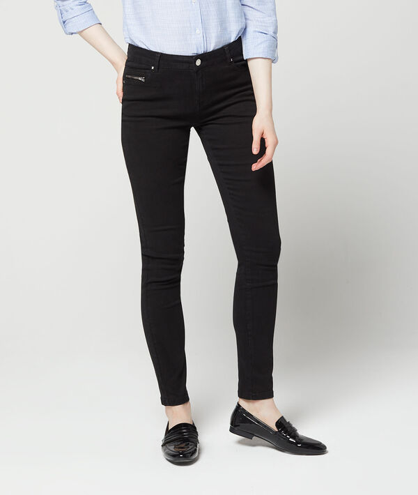 Pantalon slim 100% coton noir.