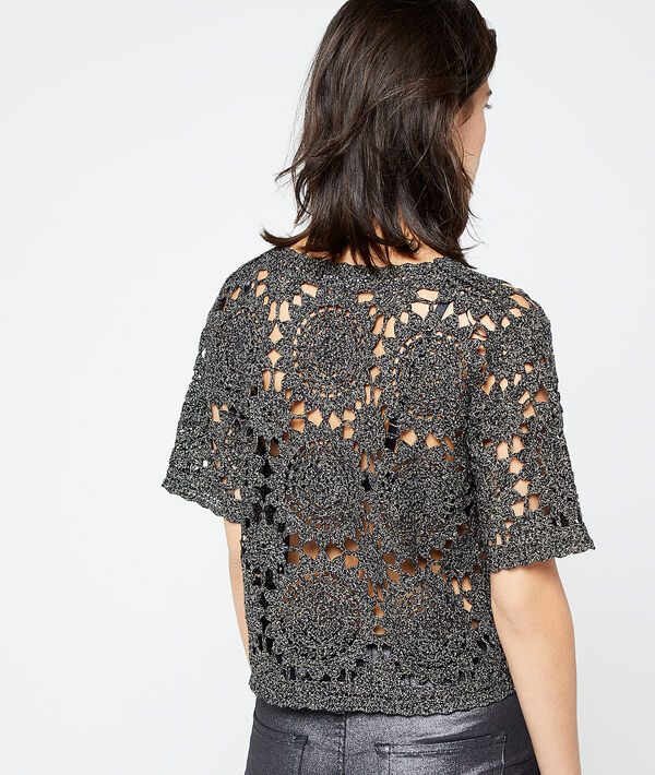 Pull métallisé en crochet Pull métallisé en crochet