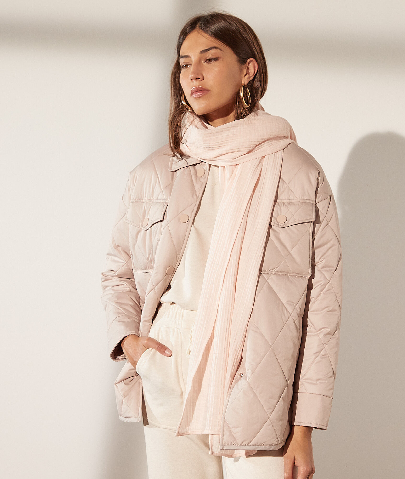 Foulard en gaze de coton - Bora - TU - Rose - Femme - Etam