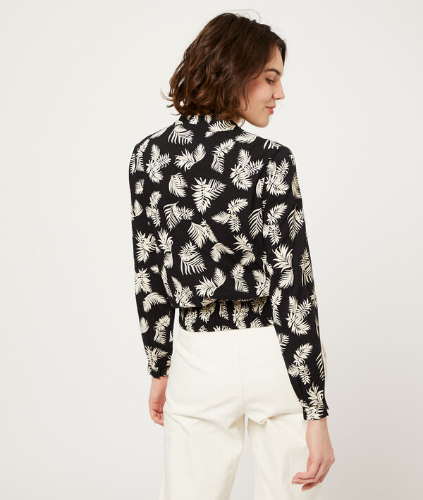 Blouse smockée imprimé feuillage Blouse smockée imprimé feuillage