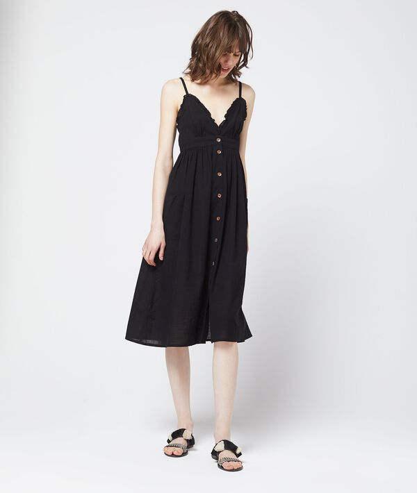 Robe longue à boutons en coton Robe longue à boutons en coton