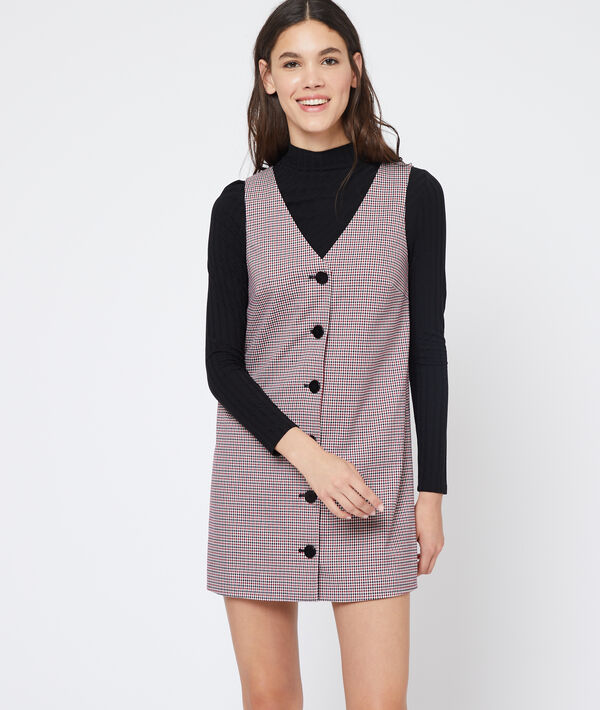 Robe salopette à motifs pied de poule Robe salopette à motifs pied de poule