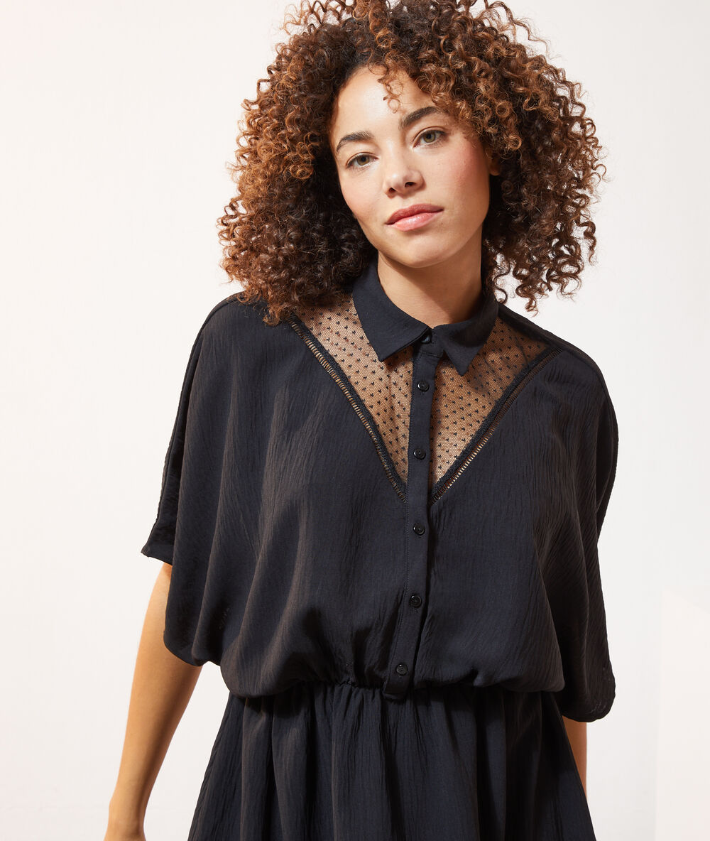 Robe chemise noir.