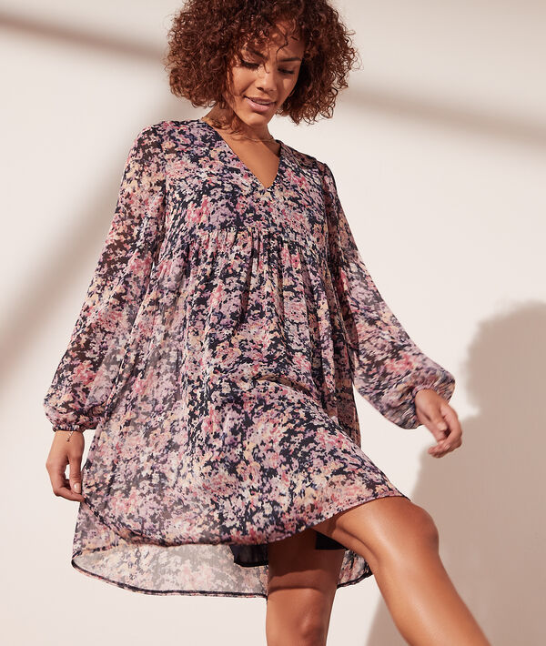 Robe fluide imprimé fleuri 2 en 1 - brassière intégrée Robe fluide imprimé fleuri 2 en 1 - brassière intégrée