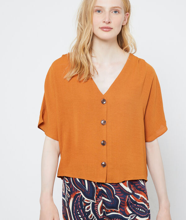 Blouse col v à boutons Blouse col v à boutons