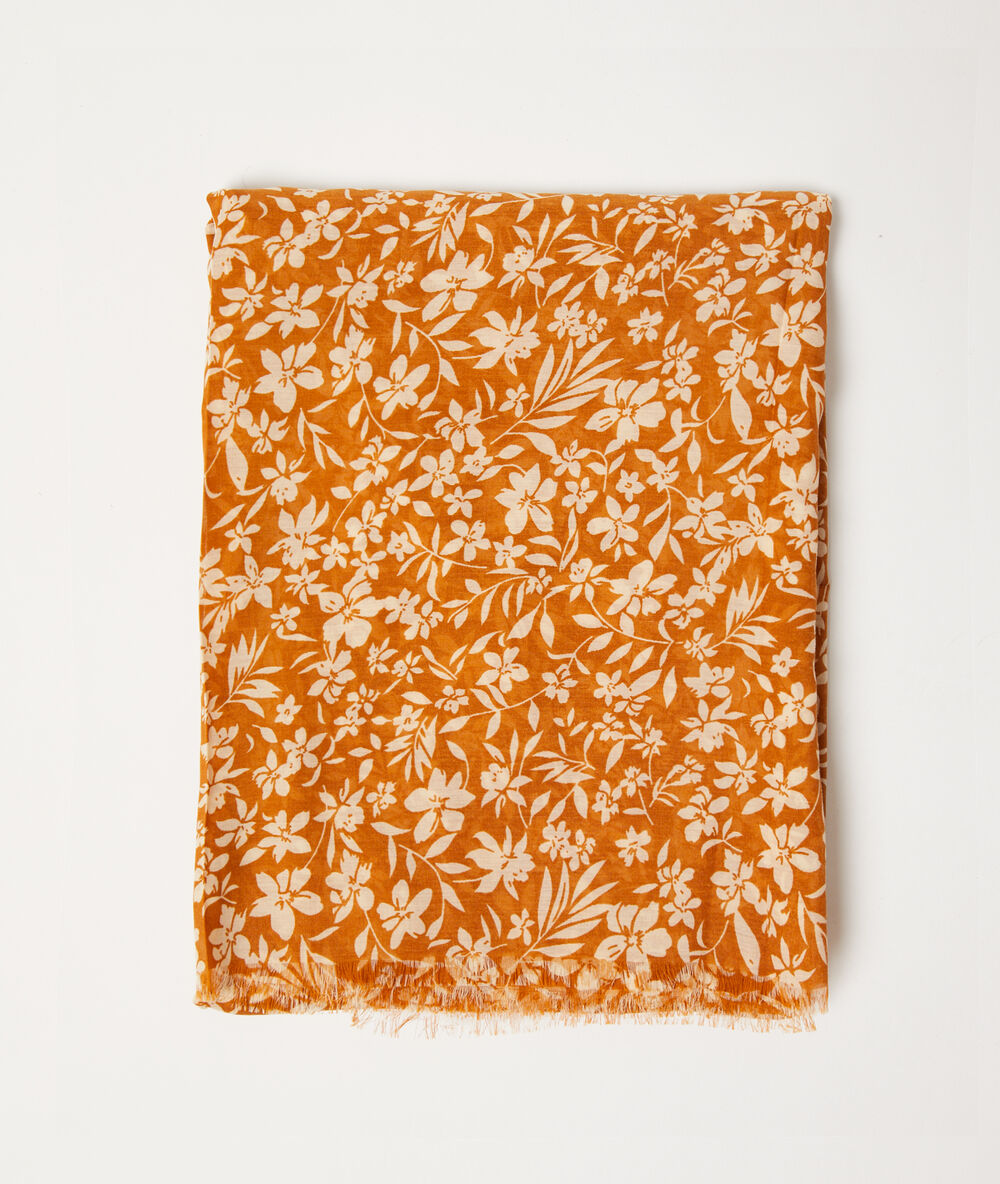 Foulard imprimé fleuri savane.