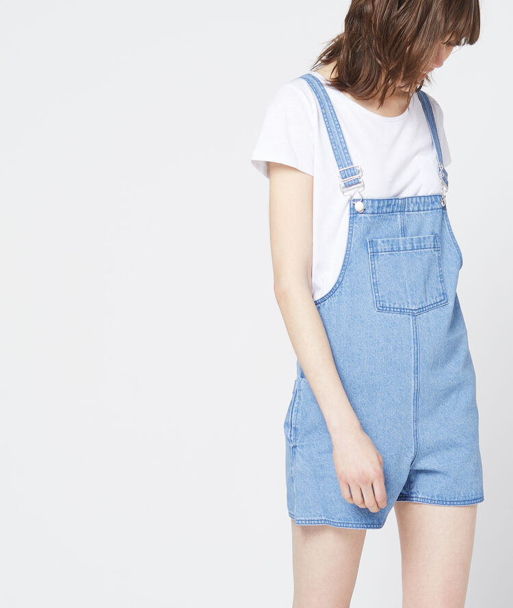 Salopette en jean bleach.