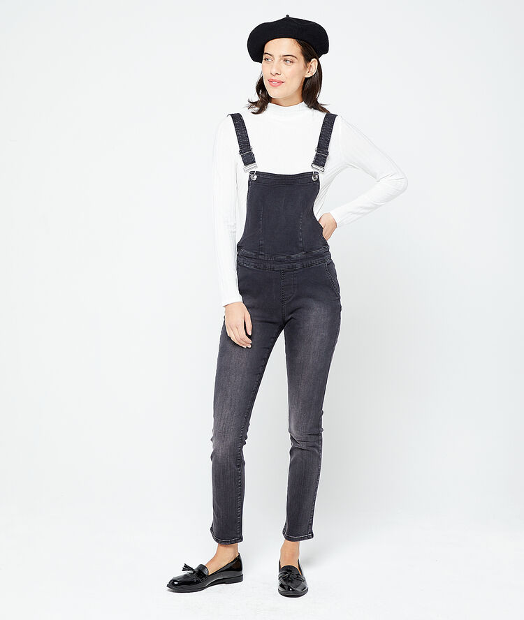 Salopette en jean anthracite.