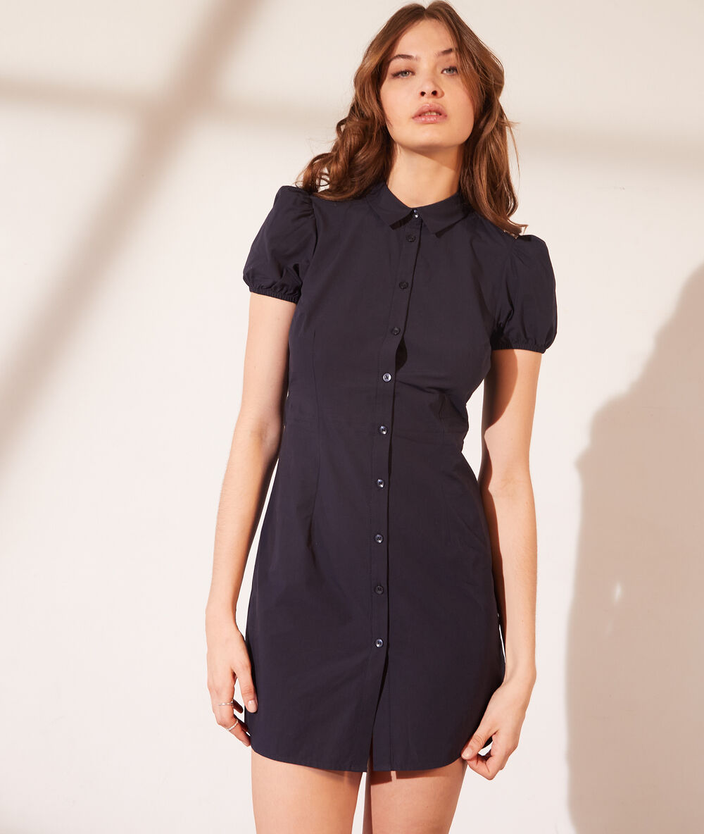 Robe chemise marine.